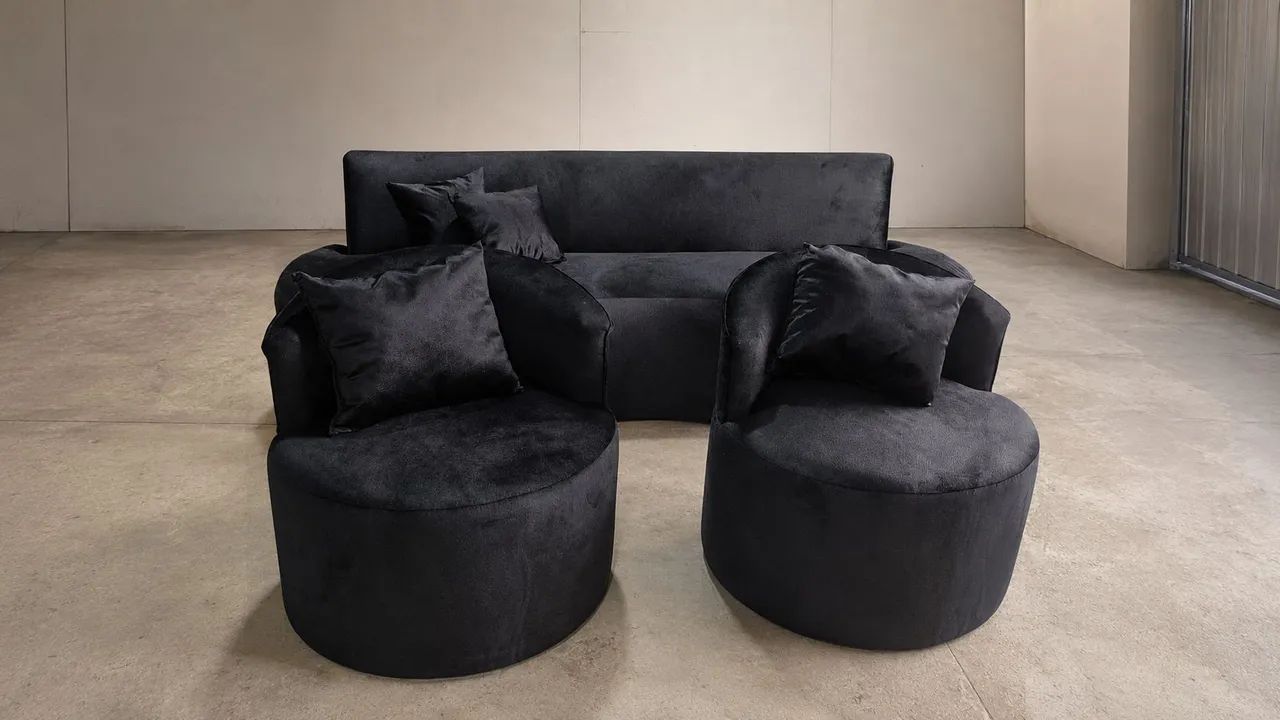 Jogo em suede preto  - Foto 3