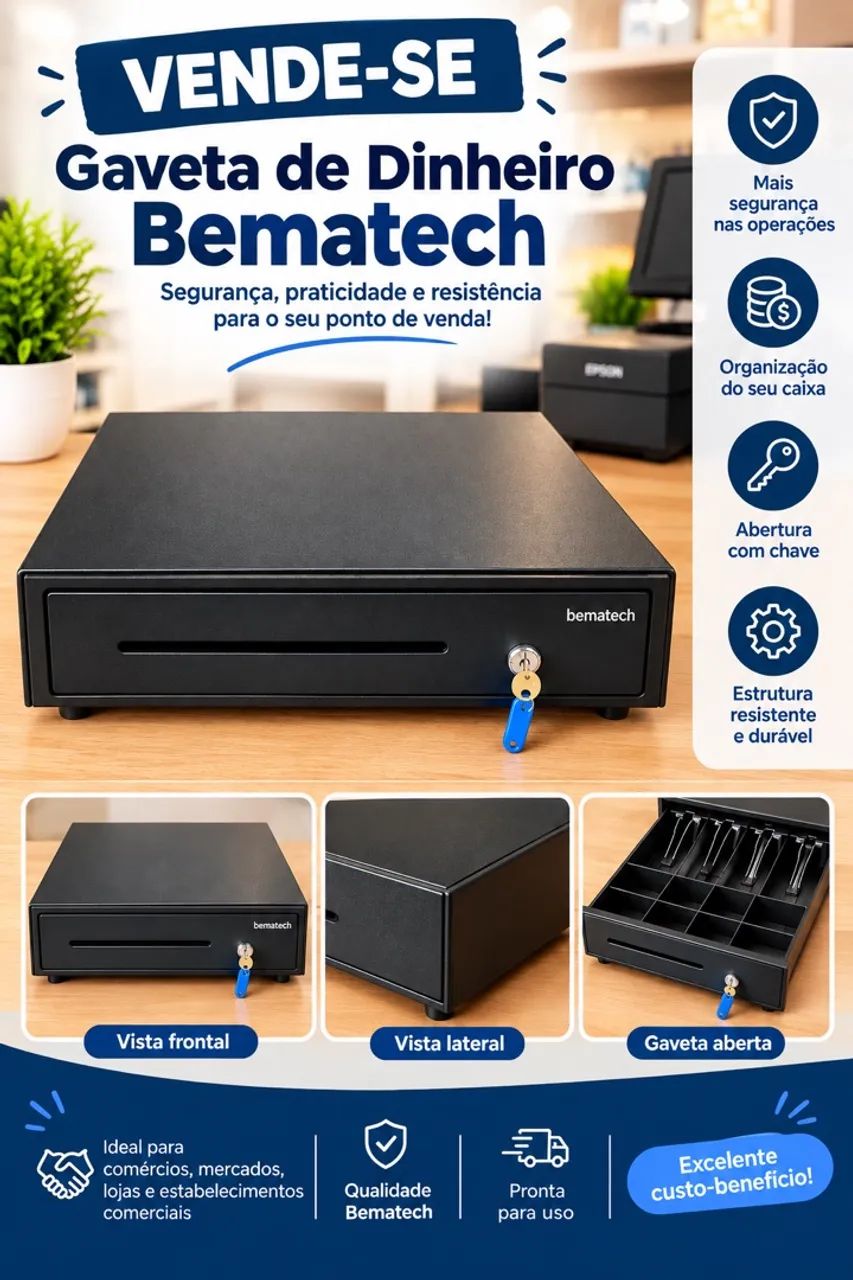 Gaveta de dinheiro Bematech