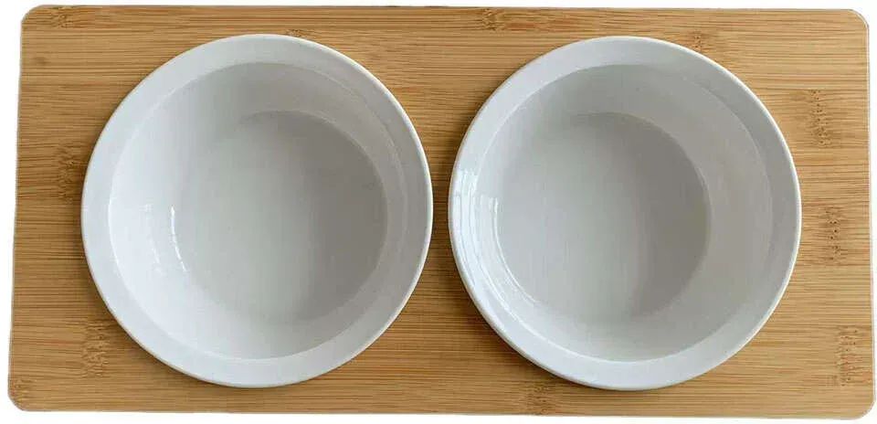 Comedouro Duplo Elevado de Cerâmica Meau Clássico para Cães e Gatos - Foto 4