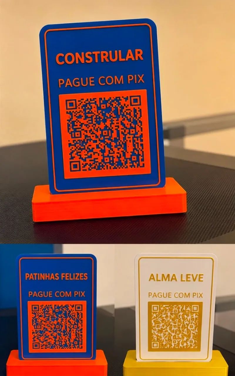 Placa Pix Personalizada com QR Code e Instagram - Foto 4