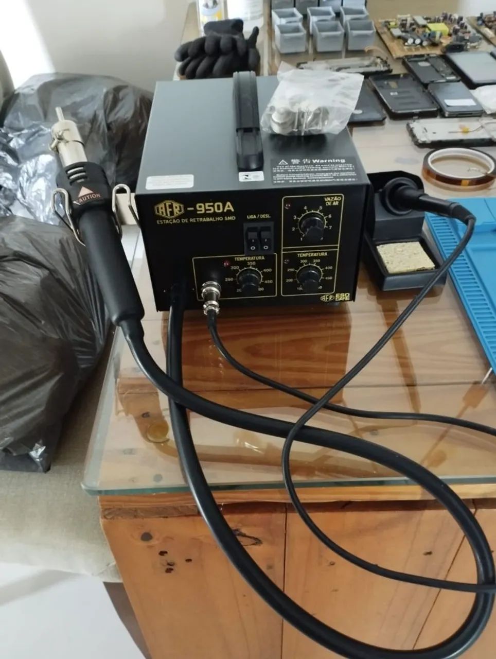 Kit Reparo Celular Estação de Solda e Retrabalho 2 em 1 AFR MAX 950A Solda DUPLA - Foto 3