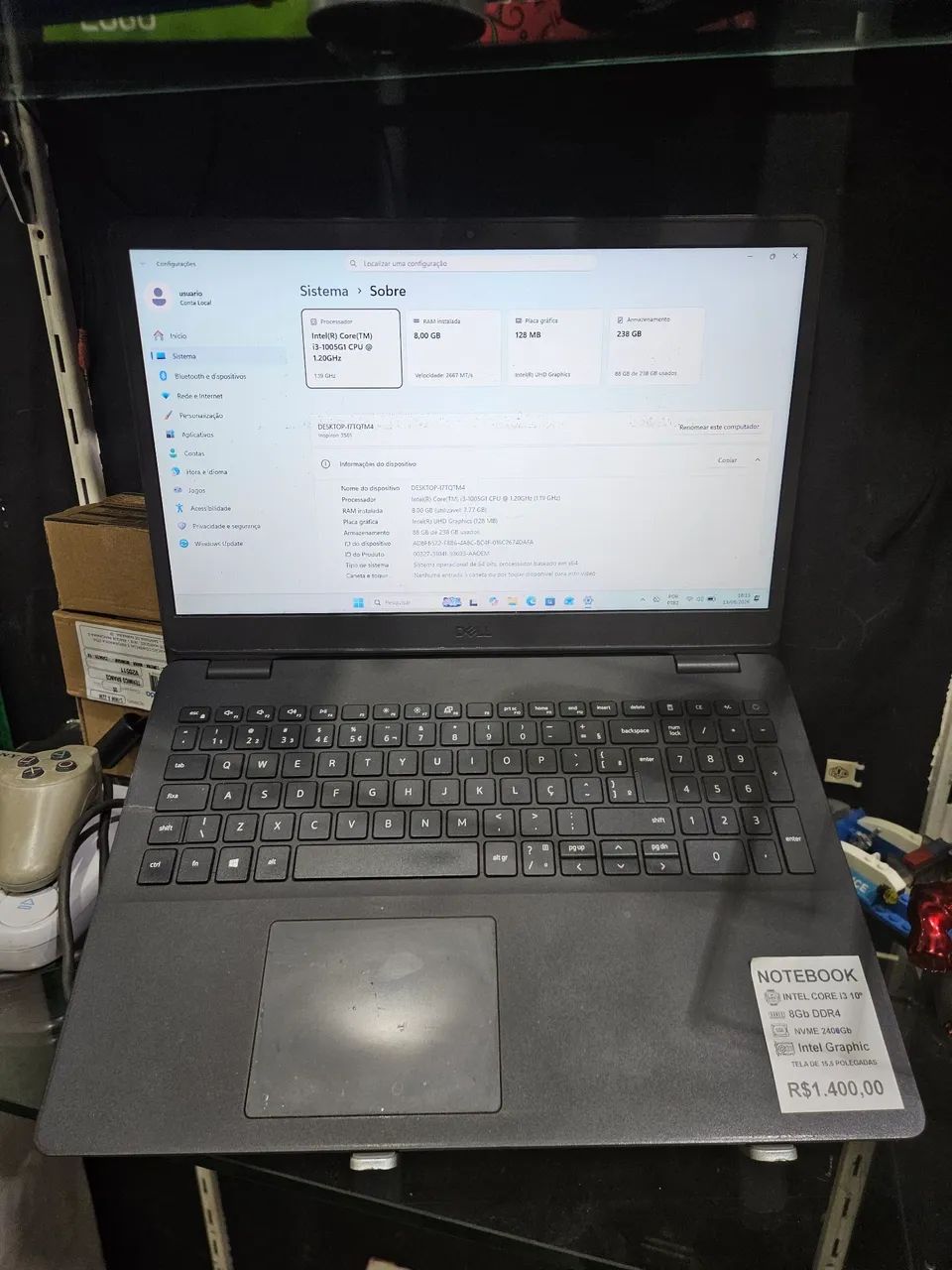 Notebook Dell Inspiron Intel Core i3 10th