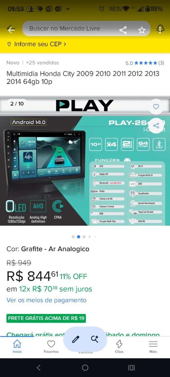 Vendo som automotivo 10 polegadas  - Foto 3