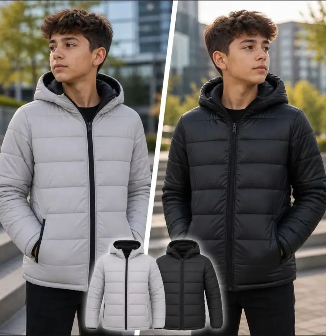 Jaqueta Puffer Dupla Face