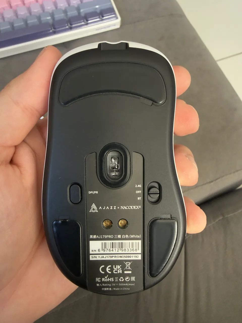 Mouse gamer ajazz aj179pro branco com base de carregamento - Foto 4