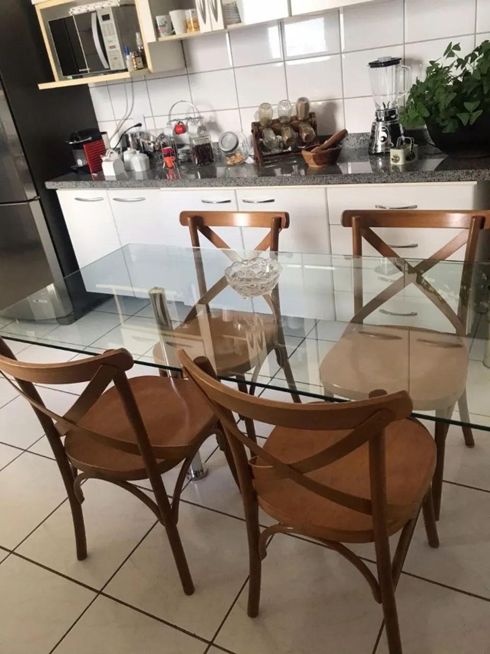 Mesa Sala/Jantar retangular vidro - Foto 5