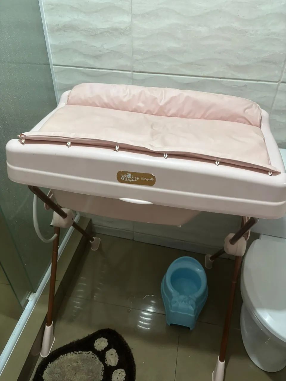 Banheira com trocador Burigotto Milenia Rosa