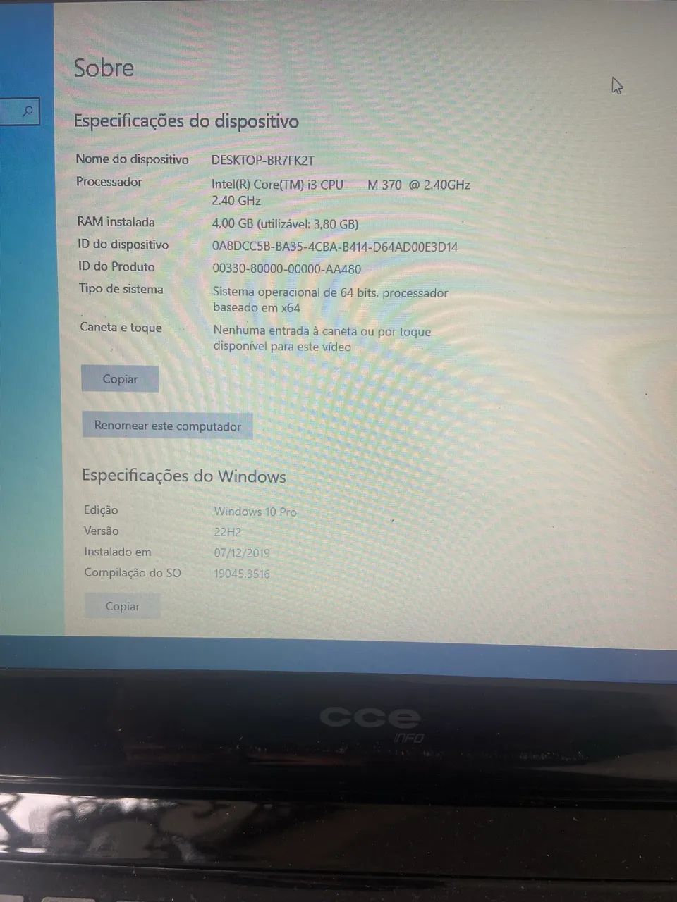 Notebook Intel Core i3