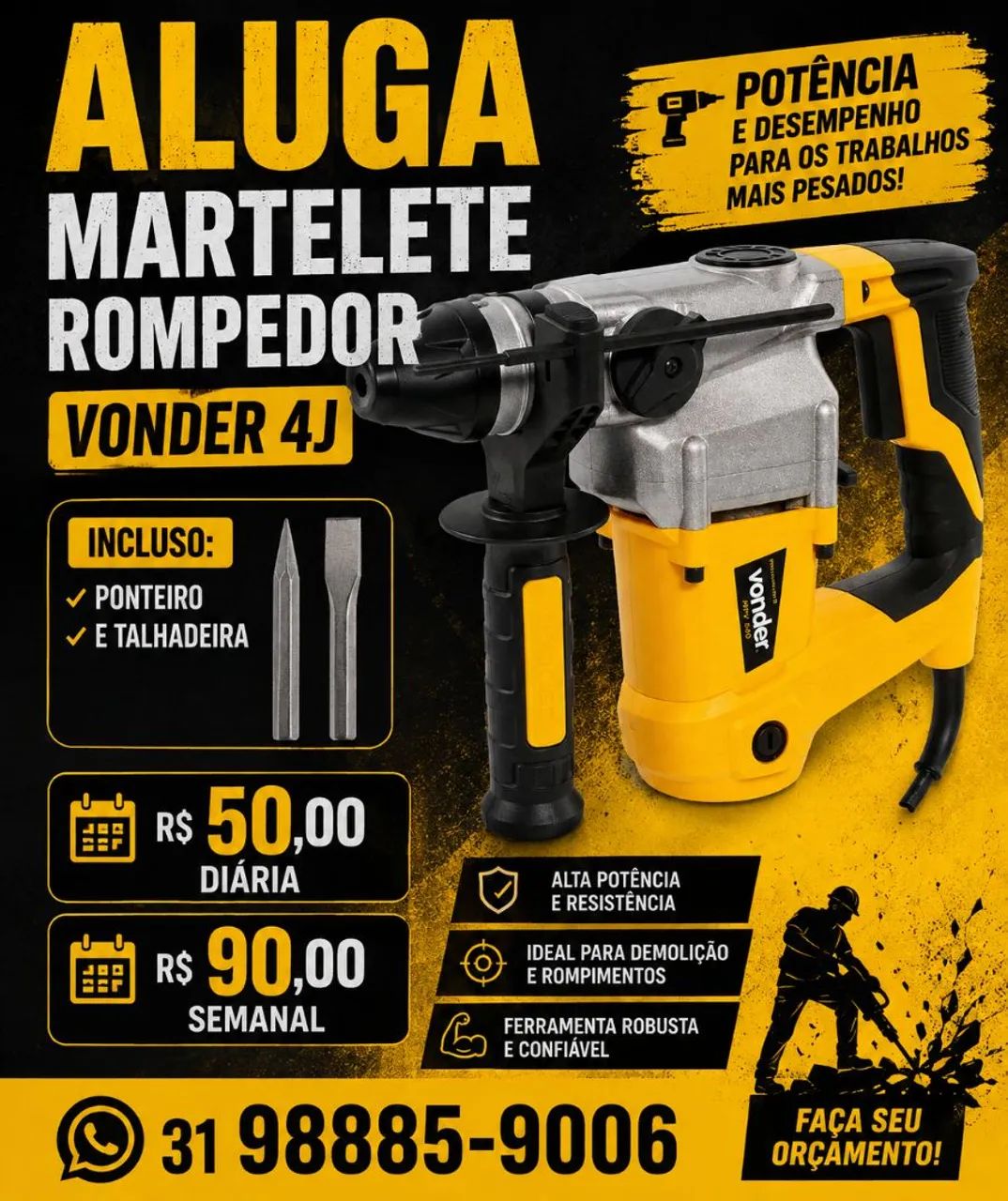 Aluguel martelete 