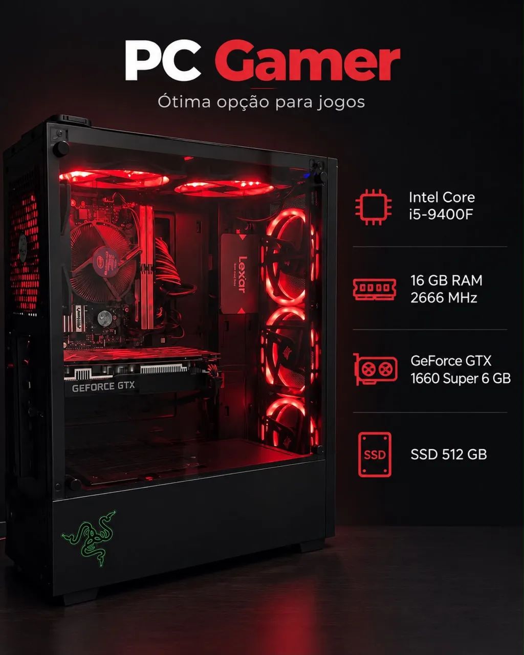 Pc completo ótimo estado para jogos 