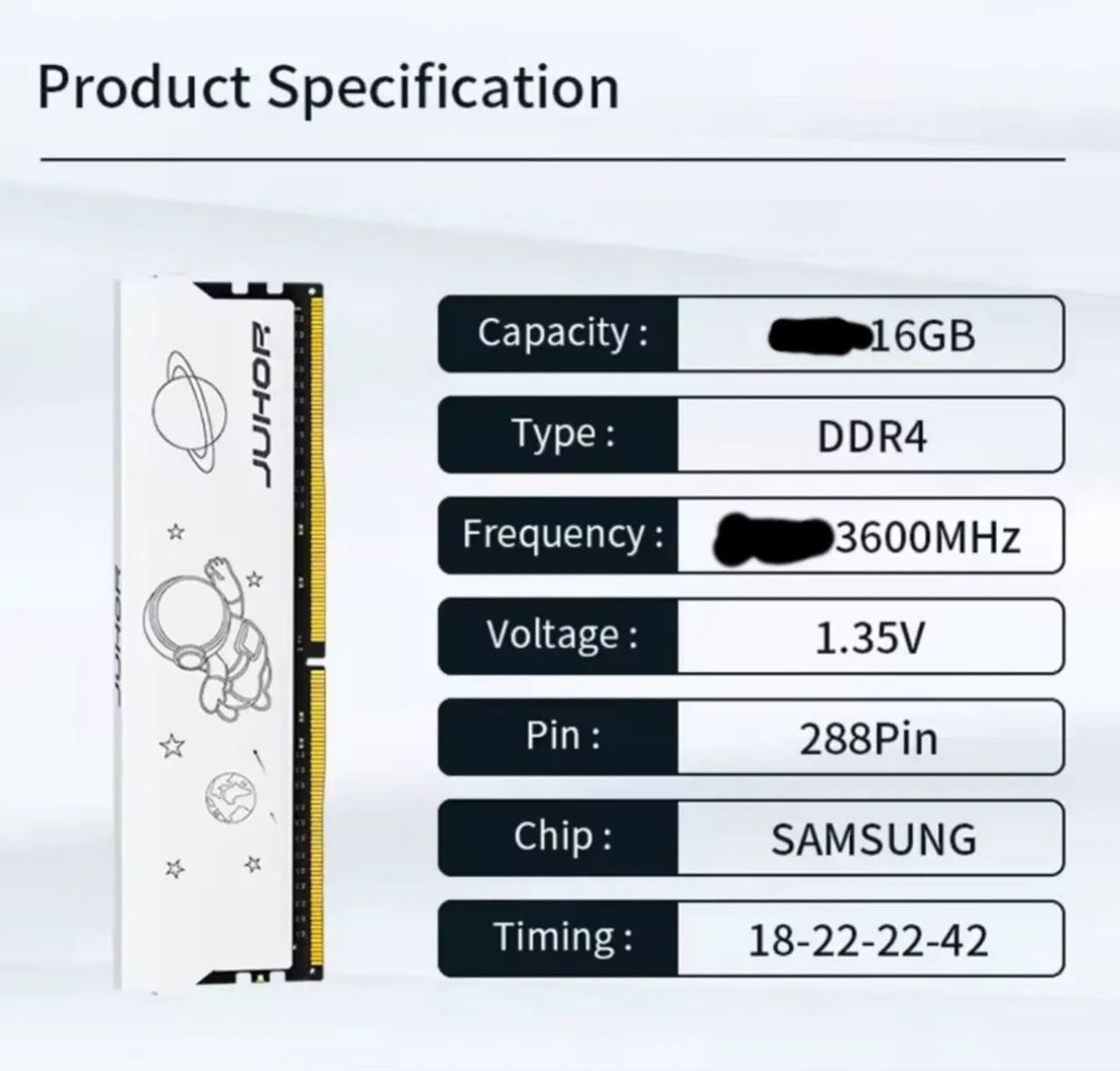 Memória Juhor 16gb 3600mhz DDR4
