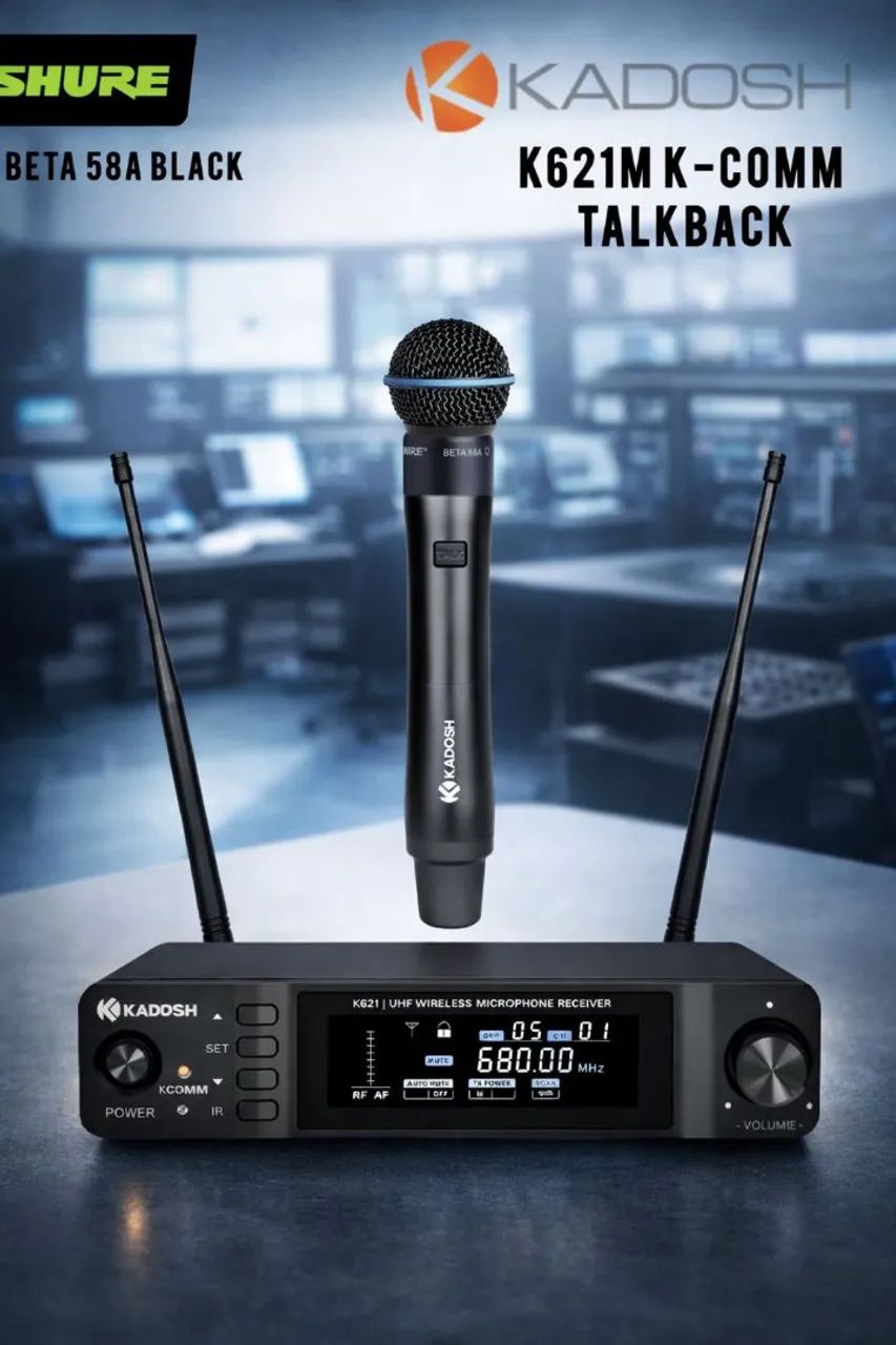 Microfone Profissional BETA58A Sem Fio Kadosh K621M K-Comm TalkBack com Cápsula Shure  - Foto 4