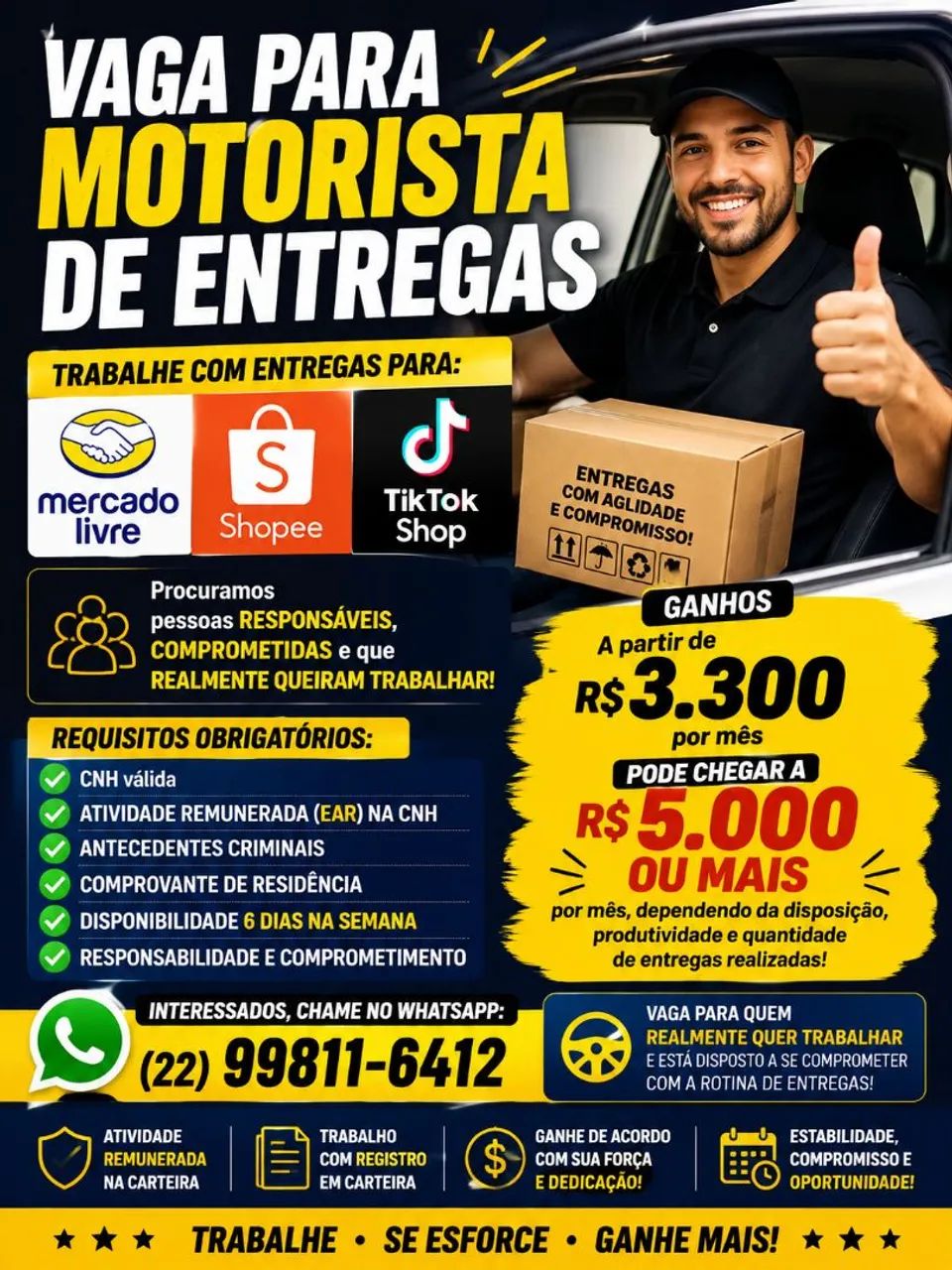 PROCURA MOTORISTA!
