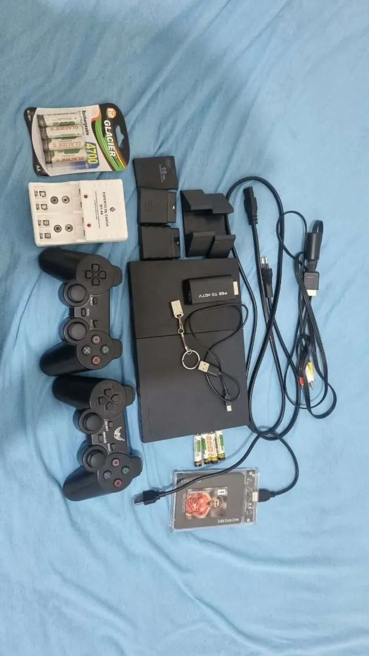 Ps2 com ssd externo e leitor original - Foto 2