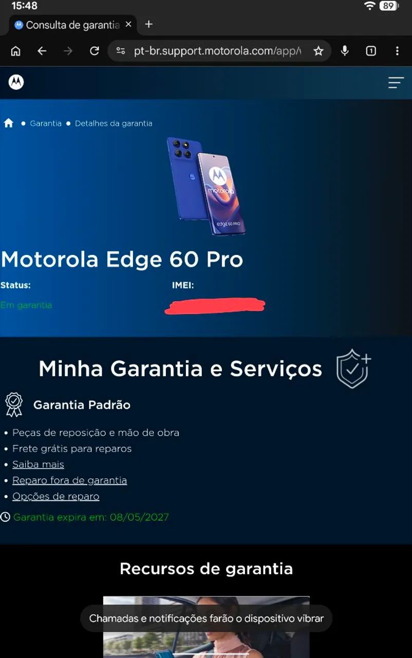 Motorola Edge 60 pro 256gb 89 ciclos de bateria apenas - Foto 5