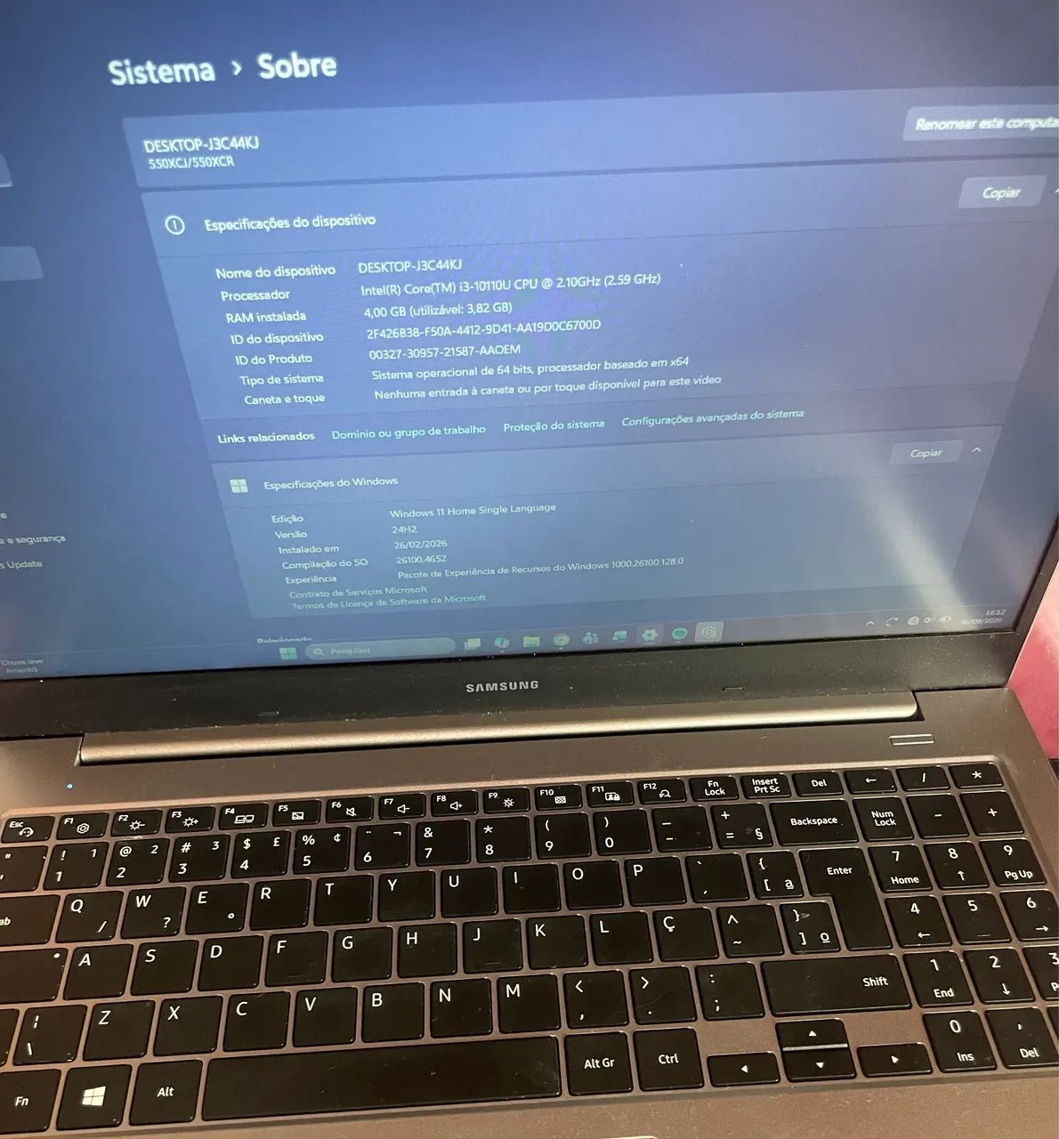 Notebook Samsung 15.6 Book E30 Core 13-10110u 4gb 1tb Win10 Prata