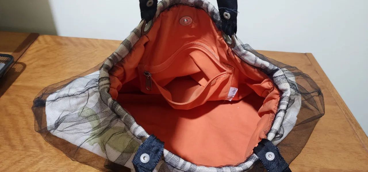 Linda bolsa de tecido com tule  - Foto 4