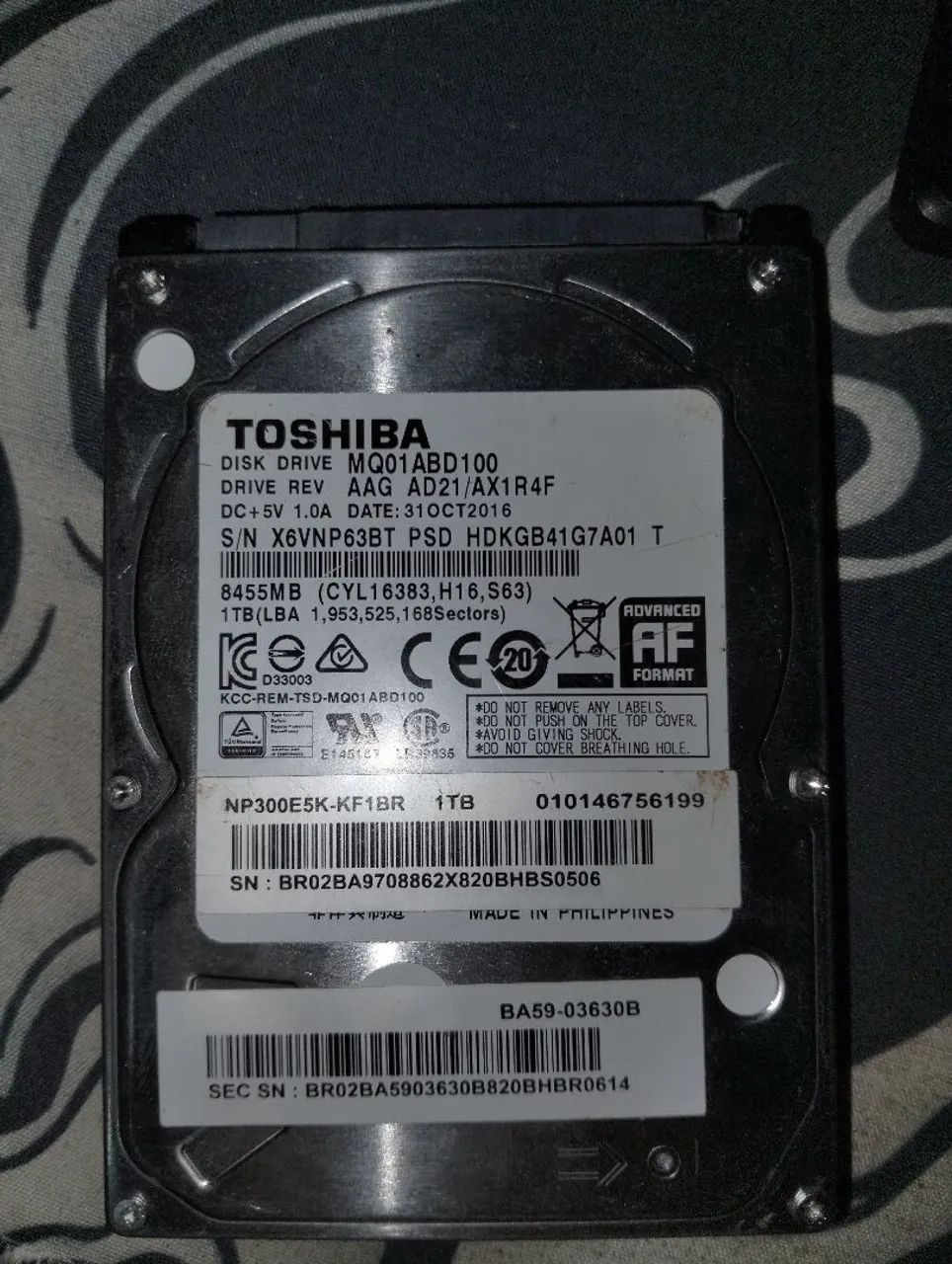 HD 1 terabyte notebook