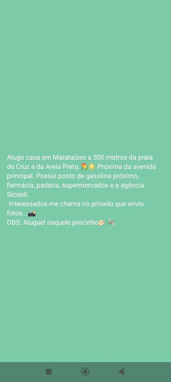 Aluguel de casa em Marataízes 