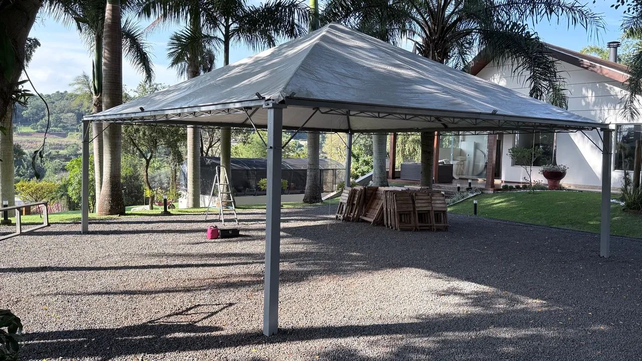 Tenda pirâmide 8x8 com calha nova  - Foto 3