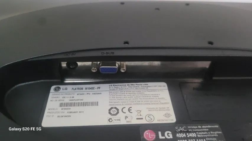 Monitor LG Flatron Modelo W1943c 18,5 Polegadas - Foto 5