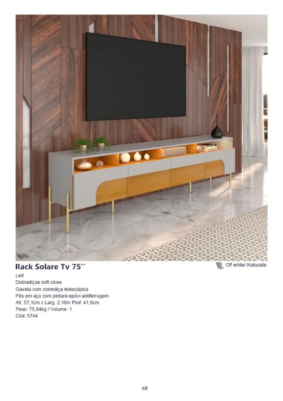 Rack Solare Tv 75'' Largura 2.16cm