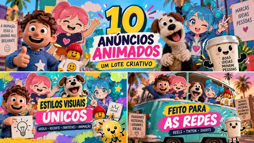 Criação de 10 vídeos curtos para sua empresa