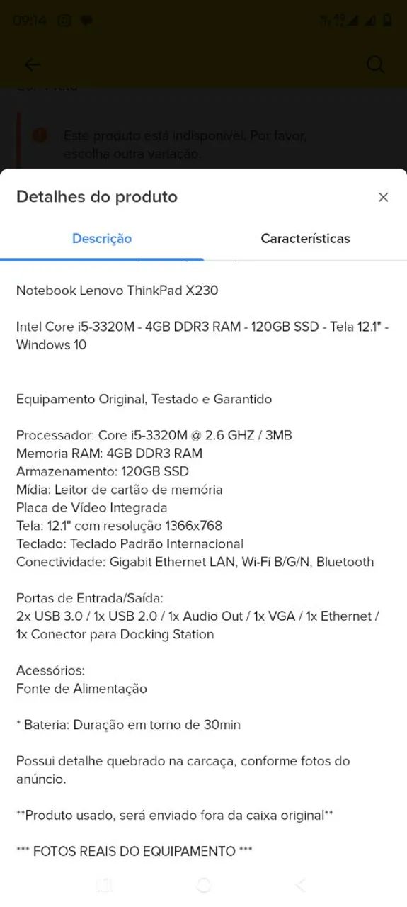 Notebook Lenovo (Com defeito) - Foto 5