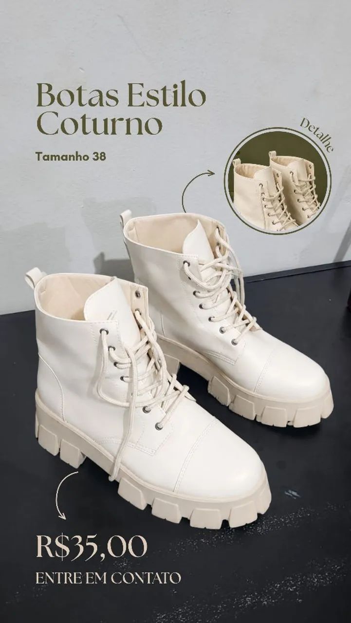 Bota de coturno feminina 