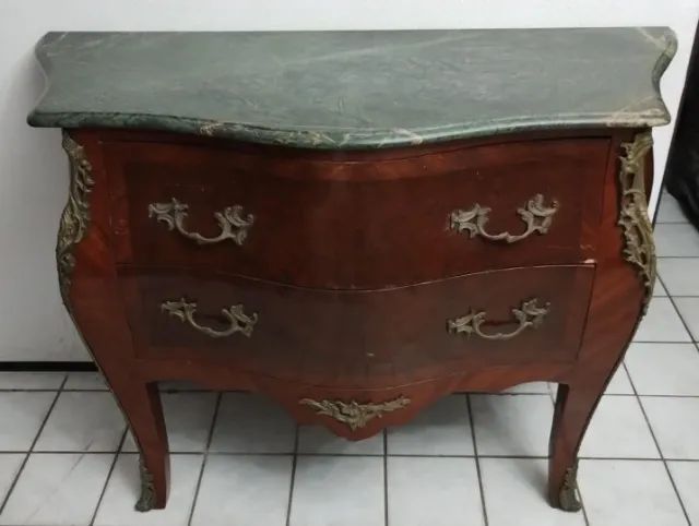 Comoda Bombê 2 gavetas tampo mármore verde   - Foto 3