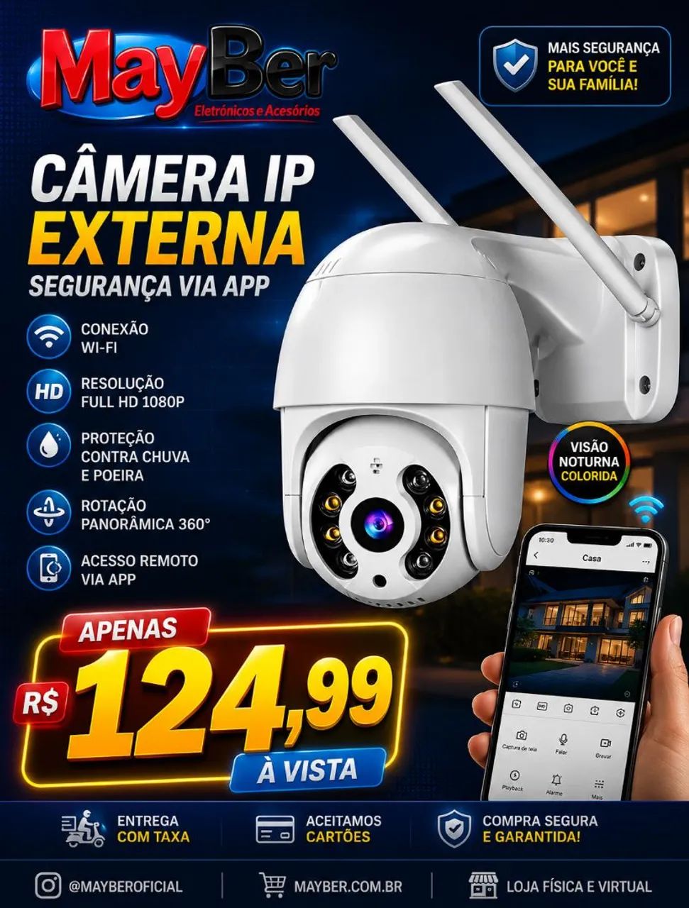 Camera IP externa via app