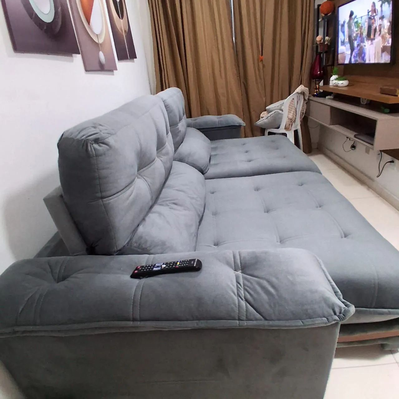 Sofá Retrátil e Reclinável 2,90 mc, Marca Bom Pastor