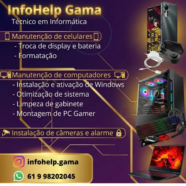 Técnico de informática, manutenção, câmeras e alarmes