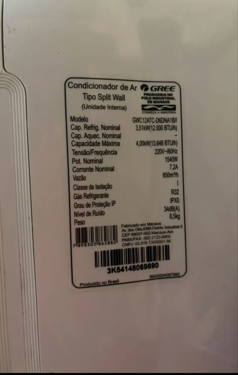 Evaporadora Gree Split Wall - Inverter  - Foto 2