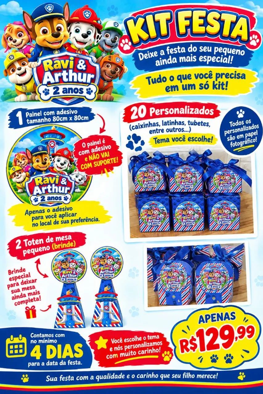 Kit Adesivo e Personalizados 