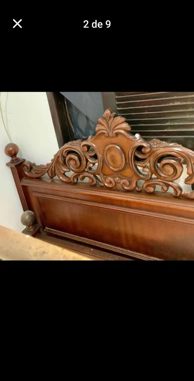 CAMA D3 CASAL EM CEREJEIRA  ESCULPIDA  - Foto 2