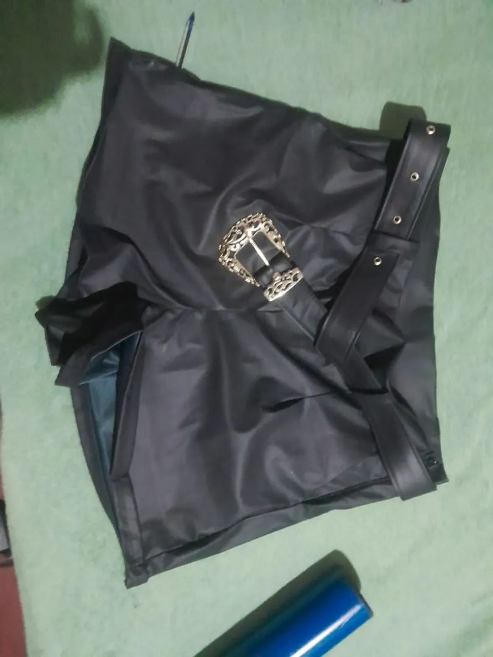 Short couro Fake GG veste até 46 - Foto 2