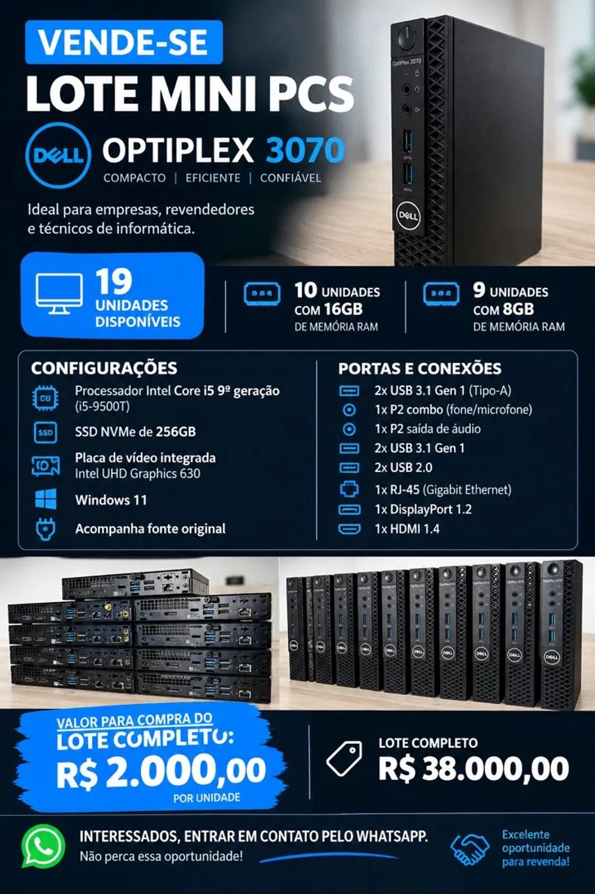 LOTE DE MINI PCS DELL OPTIPLEX 3070