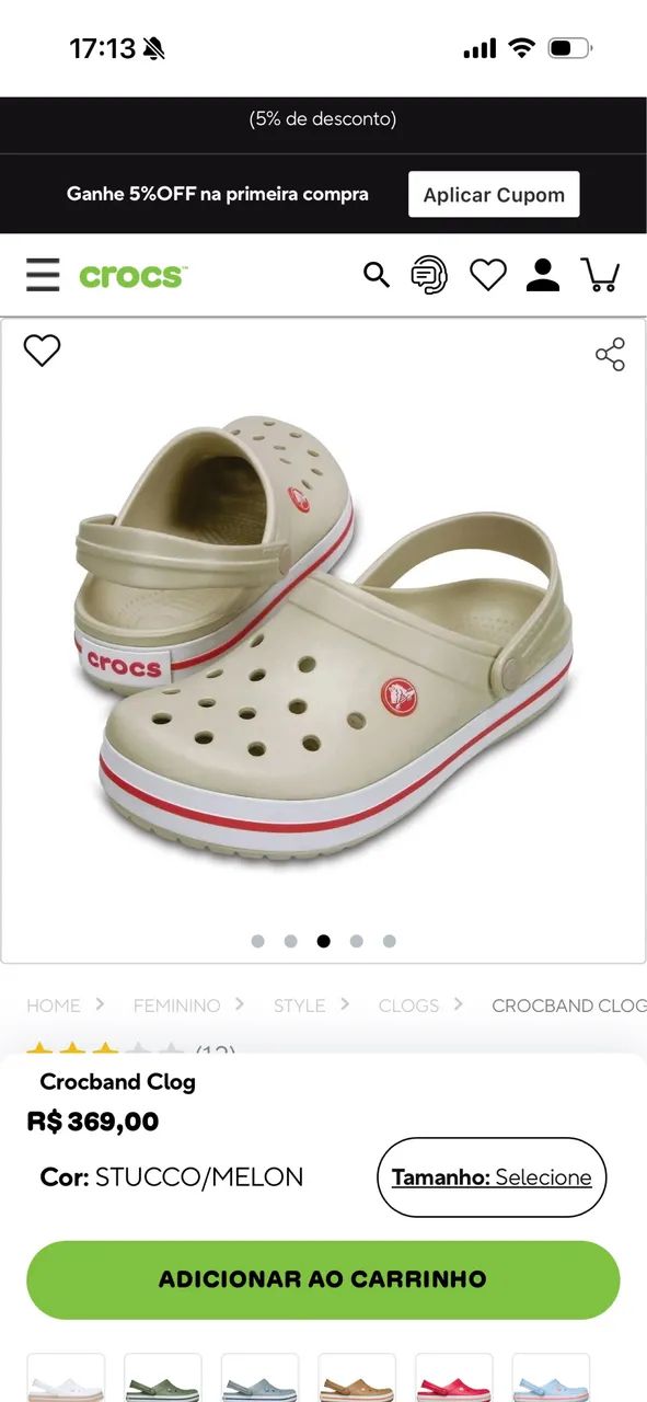 Crocs bege com rosa, usada em excelente estado , toda original  - Foto 4