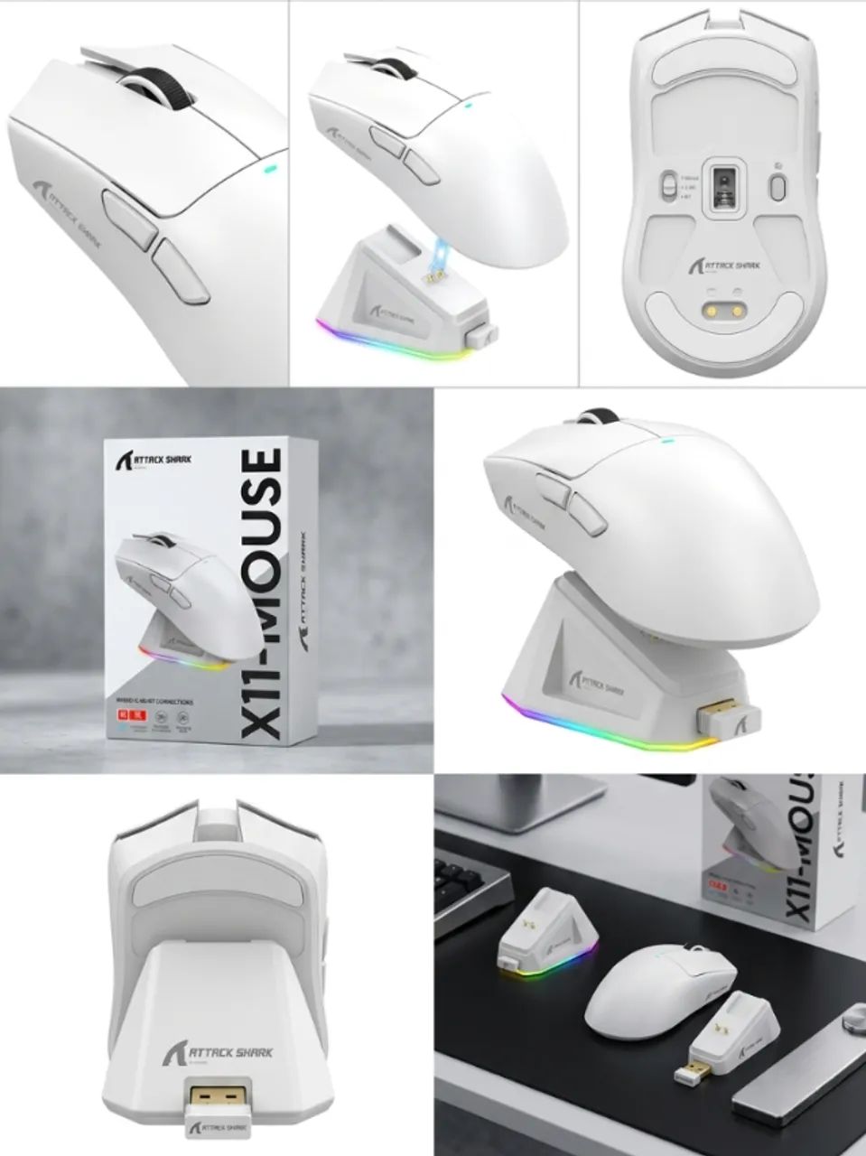 NOVO NA CAIXA - Mouse sem fio Attack Shark X11 com base de carregamento - Foto 2