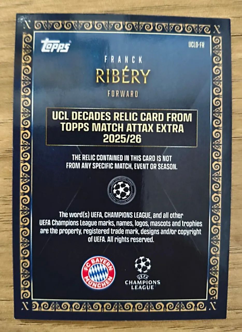 Franck Ribéry - Topps UEFA Champions League Decades 2010-2020 - Foto 2
