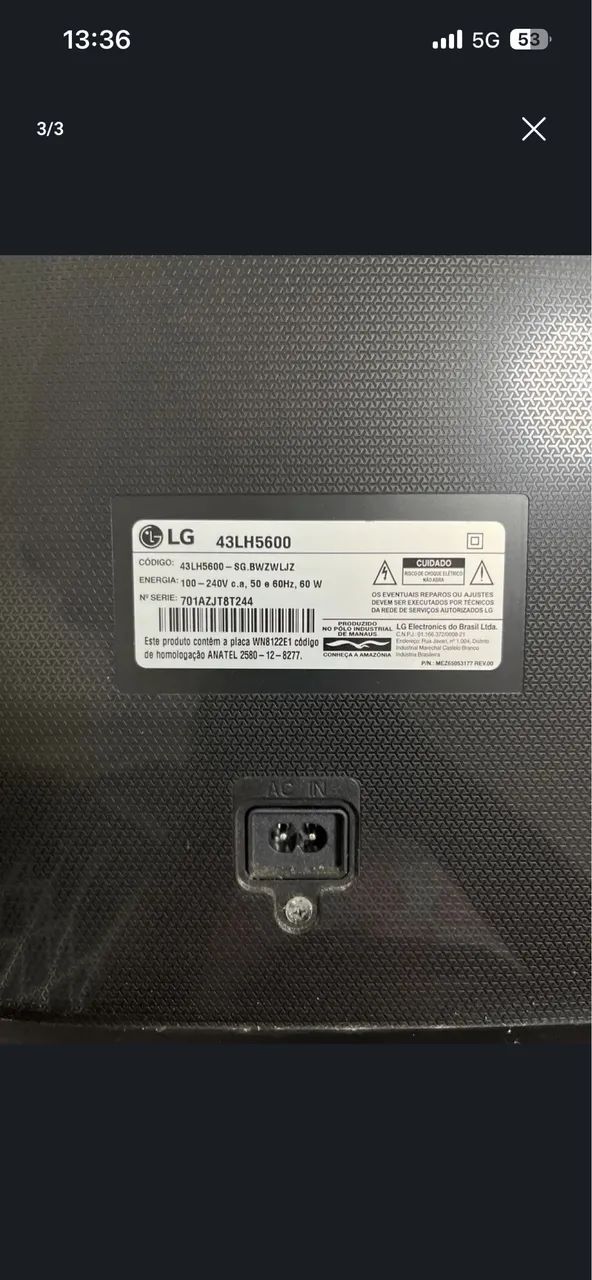 TV LG 43 polegadas para retirada de peças  - Foto 2