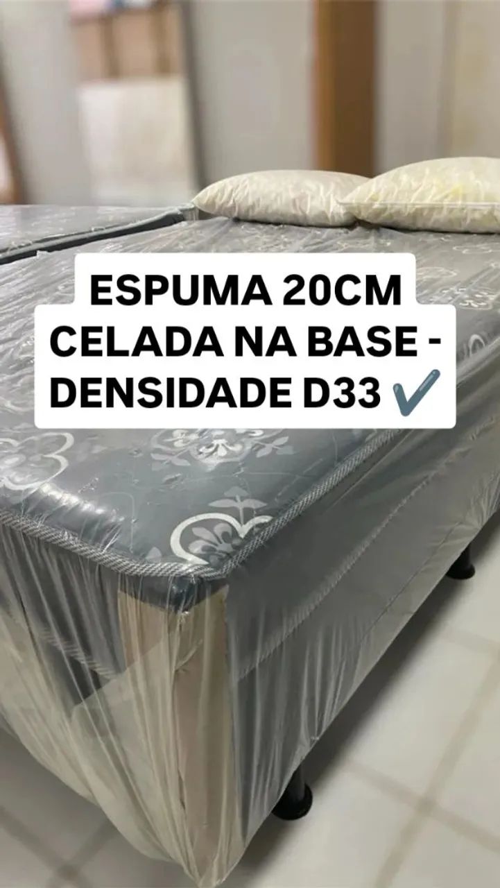 Cama box casal Espuma 20cm - Frete grátis 