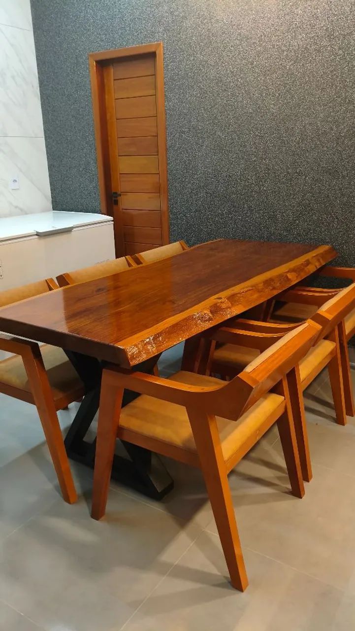 Mesa Rústica 2 metros com poltronas katakana acolchoadas  - Foto 5