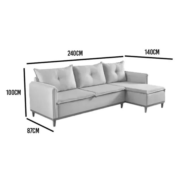Sofá Chaise Orlando 2,40m Linho  Produto Novo!! Pronta Entrega!! - Foto 4