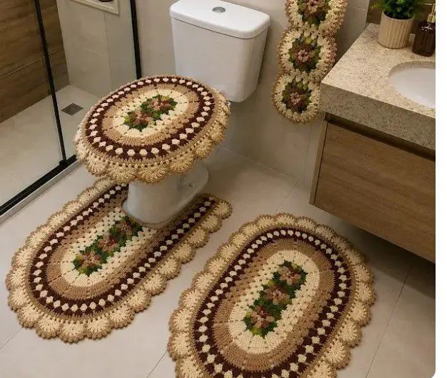 Conjunto de banheiro em crochê  - Foto 2
