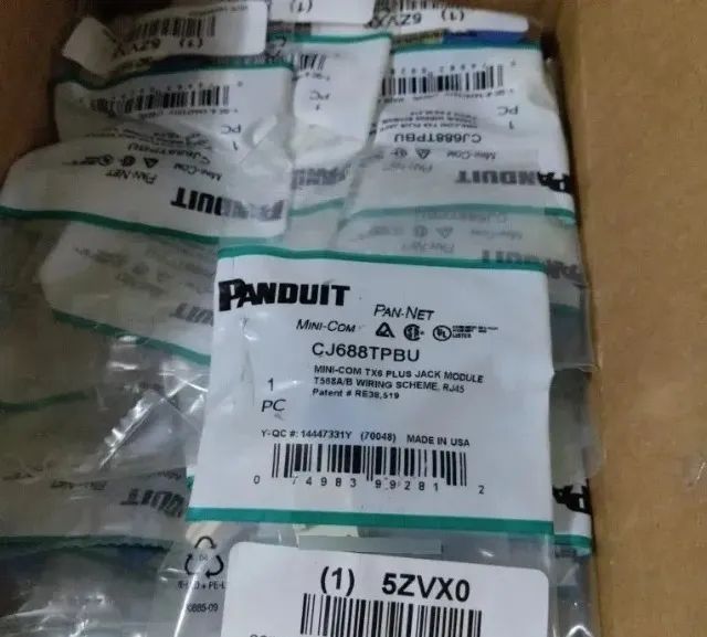 Kit 10 Unidades - Keystone Cat6 Azul Panduit Rj45 Cj688tpbu - Foto 2