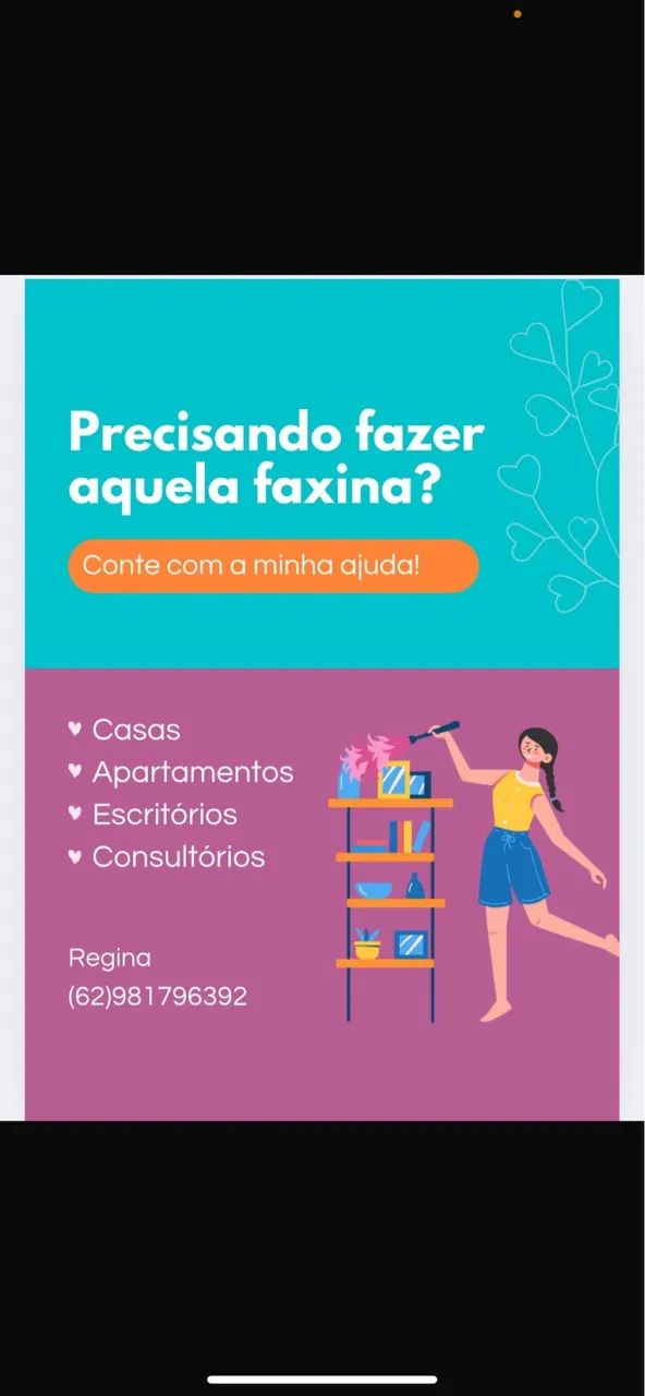 Faxina a partir 150 reias 