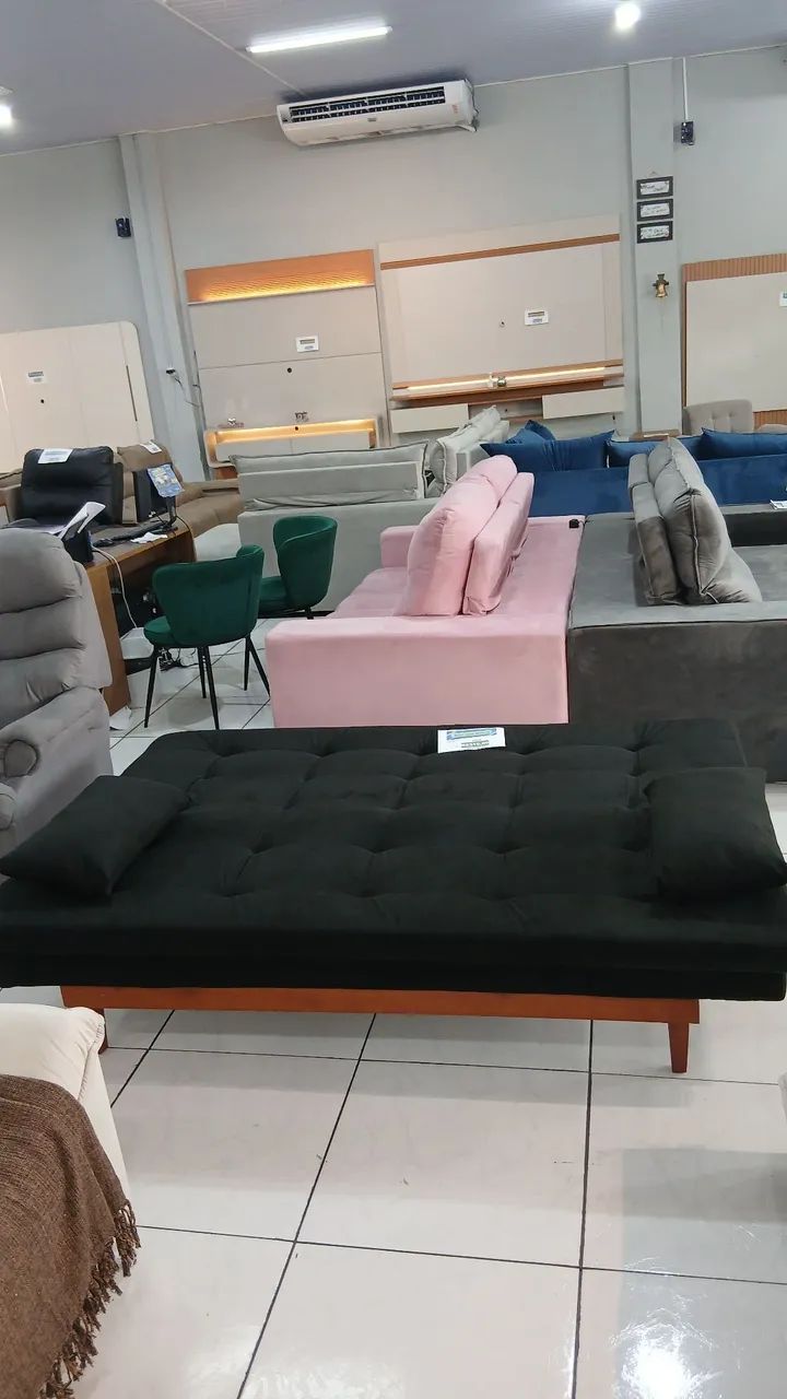 Sofa Cama 3 posições com molas e pés em madeira  - Foto 3