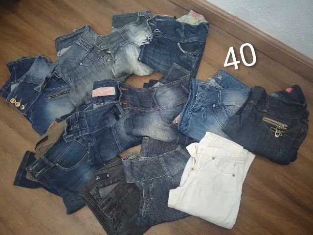 Kit, lote Calças jeans sem marca 40